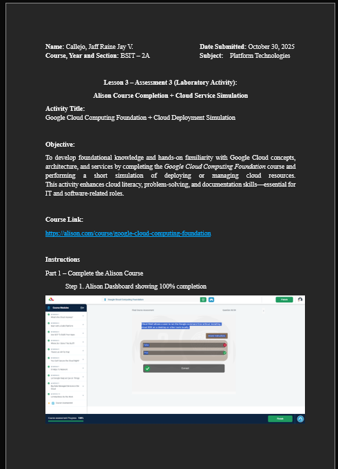 Lesson 3 – Assessment 3